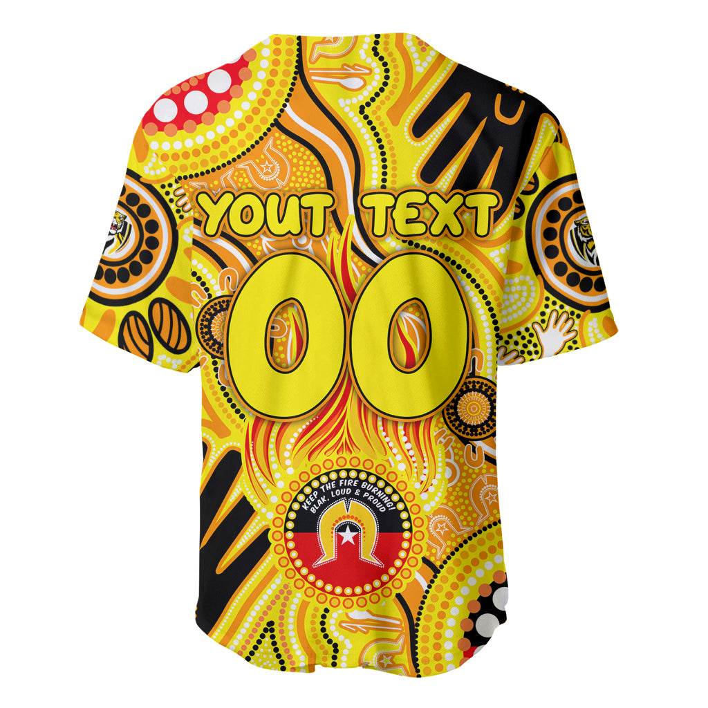 Personalised NAIDOC Week 2024 Richmond Tiger Baseball Jersey Australian Aboriginal Hand Painting