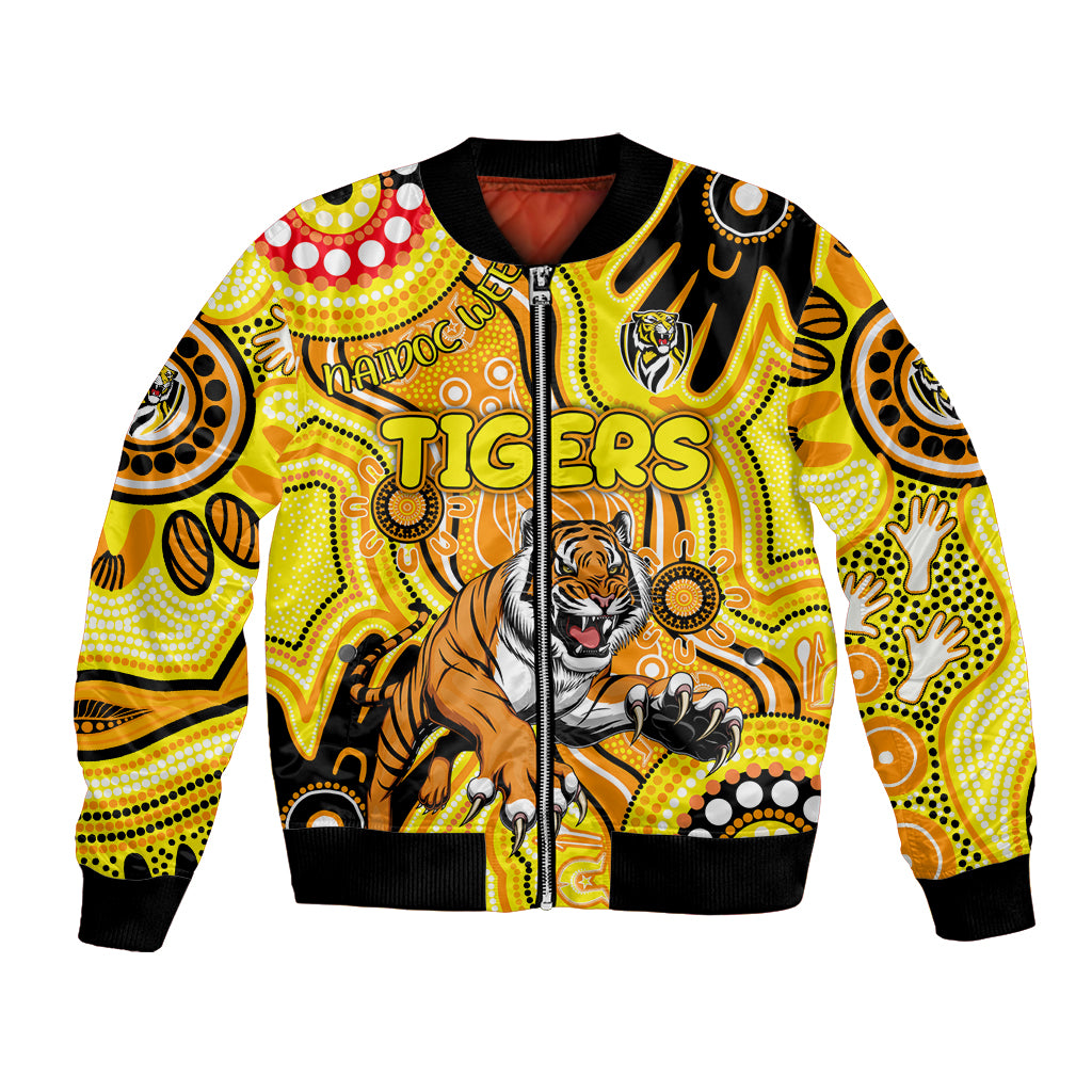Personalised NAIDOC Week 2024 Richmond Tiger Bomber Jacket Australian Aboriginal Hand Painting