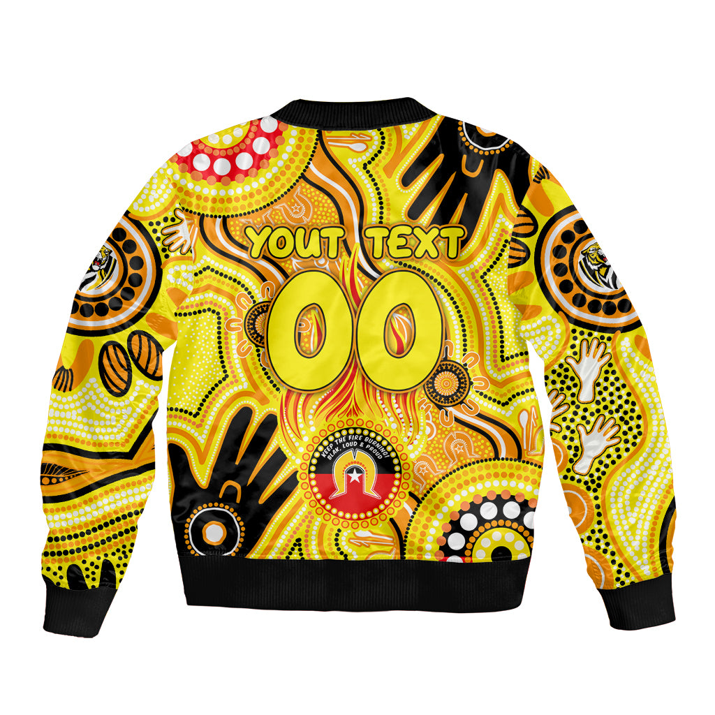 Personalised NAIDOC Week 2024 Richmond Tiger Bomber Jacket Australian Aboriginal Hand Painting