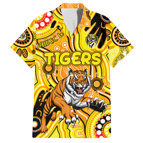 Personalised NAIDOC Week 2024 Richmond Tiger Hawaiian Shirt Australian Aboriginal Hand Painting