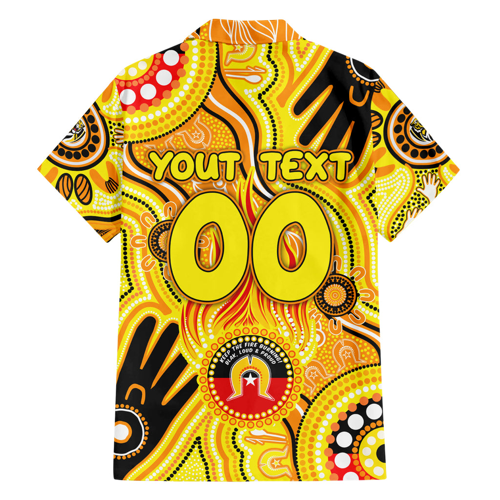Personalised NAIDOC Week 2024 Richmond Tiger Hawaiian Shirt Australian Aboriginal Hand Painting