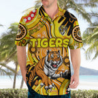 Personalised NAIDOC Week 2024 Richmond Tiger Hawaiian Shirt Australian Aboriginal Hand Painting