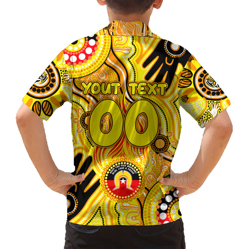 Personalised NAIDOC Week 2024 Richmond Tiger Hawaiian Shirt Australian Aboriginal Hand Painting