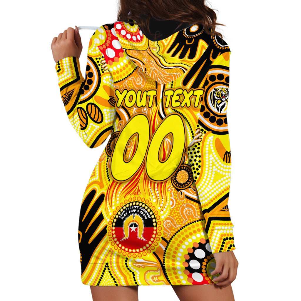 Personalised NAIDOC Week 2024 Richmond Tiger Hoodie Dress Australian Aboriginal Hand Painting