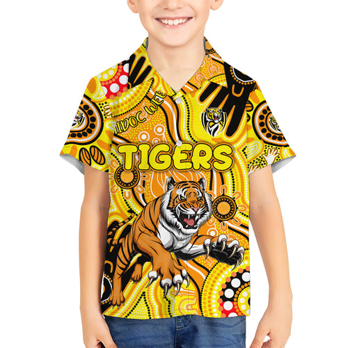 Personalised NAIDOC Week 2024 Richmond Tiger Kid Hawaiian Shirt Australian Aboriginal Hand Painting