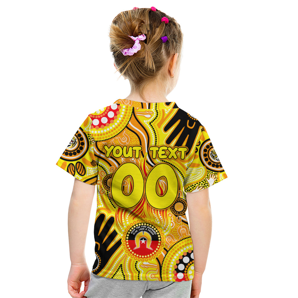 Personalised NAIDOC Week 2024 Richmond Tiger Kid T Shirt Australian Aboriginal Hand Painting