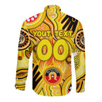 Personalised NAIDOC Week 2024 Richmond Tiger Long Sleeve Button Shirt Australian Aboriginal Hand Painting