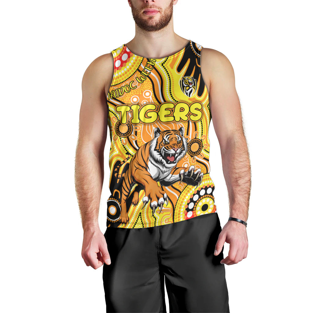 Personalised NAIDOC Week 2024 Richmond Tiger Men Tank Top Australian Aboriginal Hand Painting
