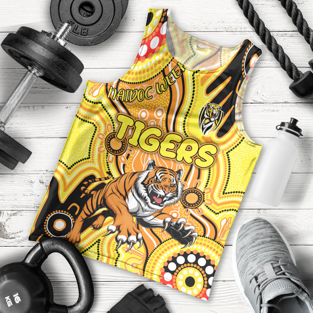 Personalised NAIDOC Week 2024 Richmond Tiger Men Tank Top Australian Aboriginal Hand Painting