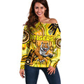 Personalised NAIDOC Week 2024 Richmond Tiger Off Shoulder Sweater Australian Aboriginal Hand Painting