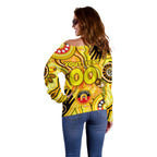 Personalised NAIDOC Week 2024 Richmond Tiger Off Shoulder Sweater Australian Aboriginal Hand Painting