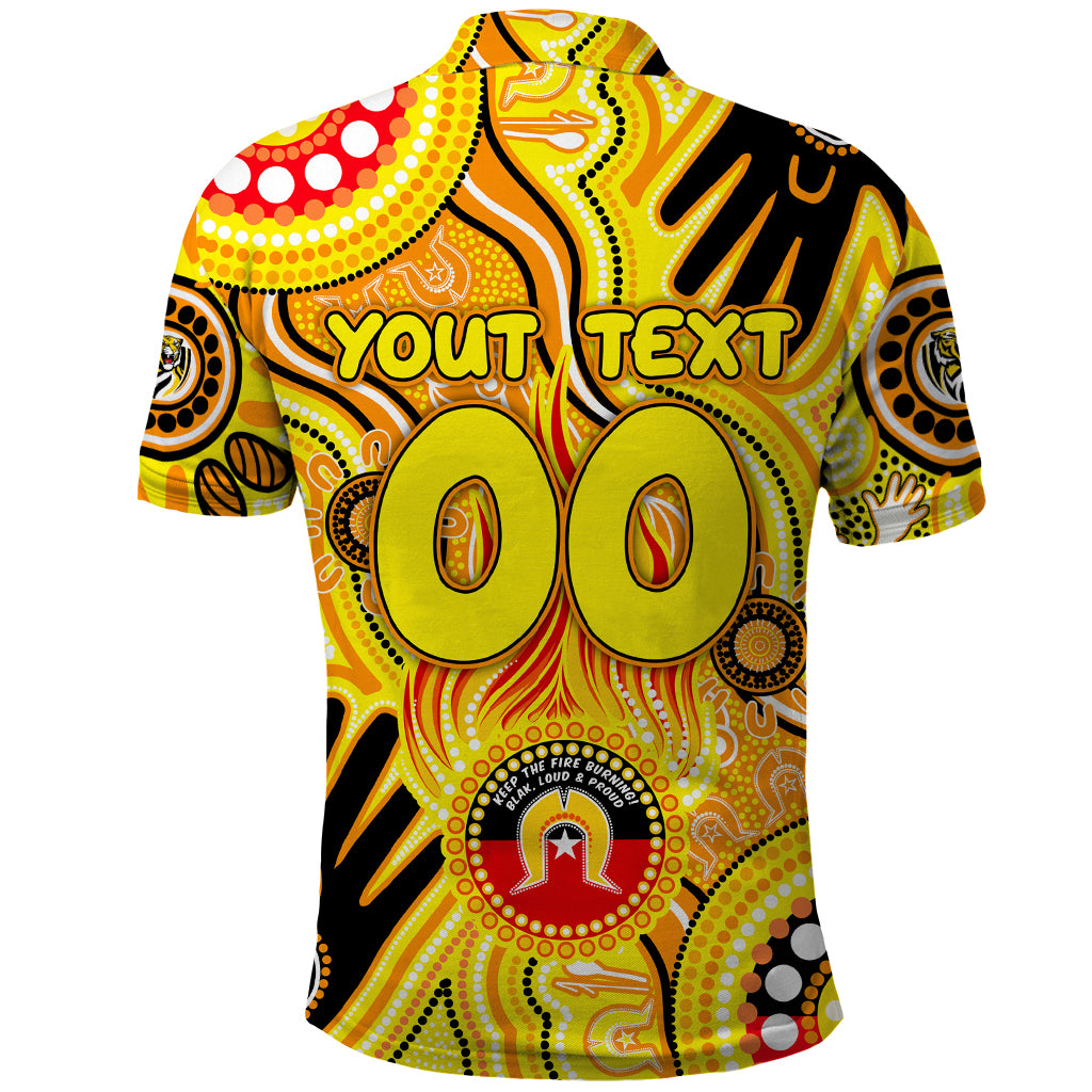 Personalised NAIDOC Week 2024 Richmond Tiger Polo Shirt Australian Aboriginal Hand Painting