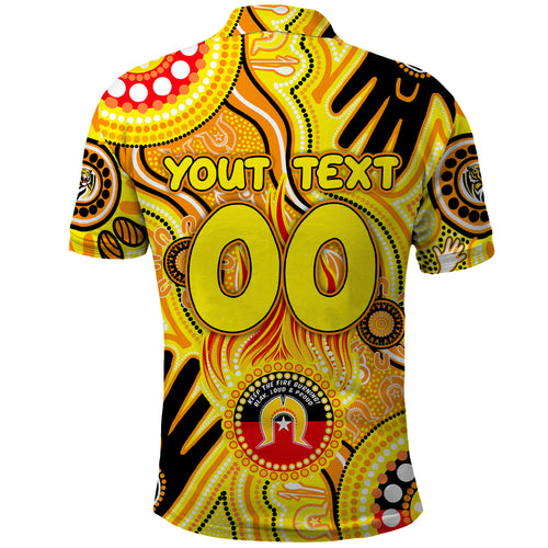 Personalised NAIDOC Week 2024 Richmond Tiger Polo Shirt Australian Aboriginal Hand Painting