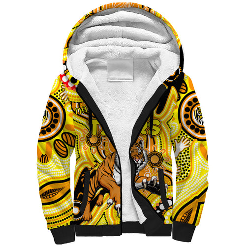 Personalised NAIDOC Week 2024 Richmond Tiger Sherpa Hoodie Australian Aboriginal Hand Painting