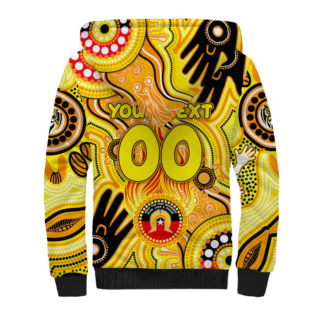 Personalised NAIDOC Week 2024 Richmond Tiger Sherpa Hoodie Australian Aboriginal Hand Painting