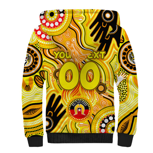 Personalised NAIDOC Week 2024 Richmond Tiger Sherpa Hoodie Australian Aboriginal Hand Painting