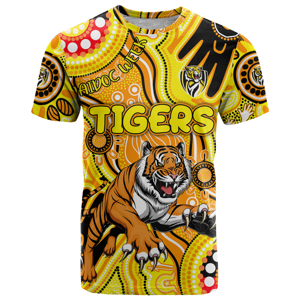 Personalised NAIDOC Week 2024 Richmond Tiger T Shirt Australian Aboriginal Hand Painting