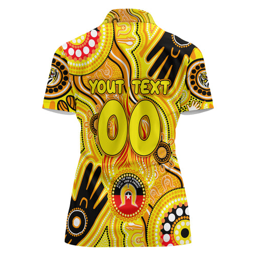 Personalised NAIDOC Week 2024 Richmond Tiger Women Polo Shirt Australian Aboriginal Hand Painting