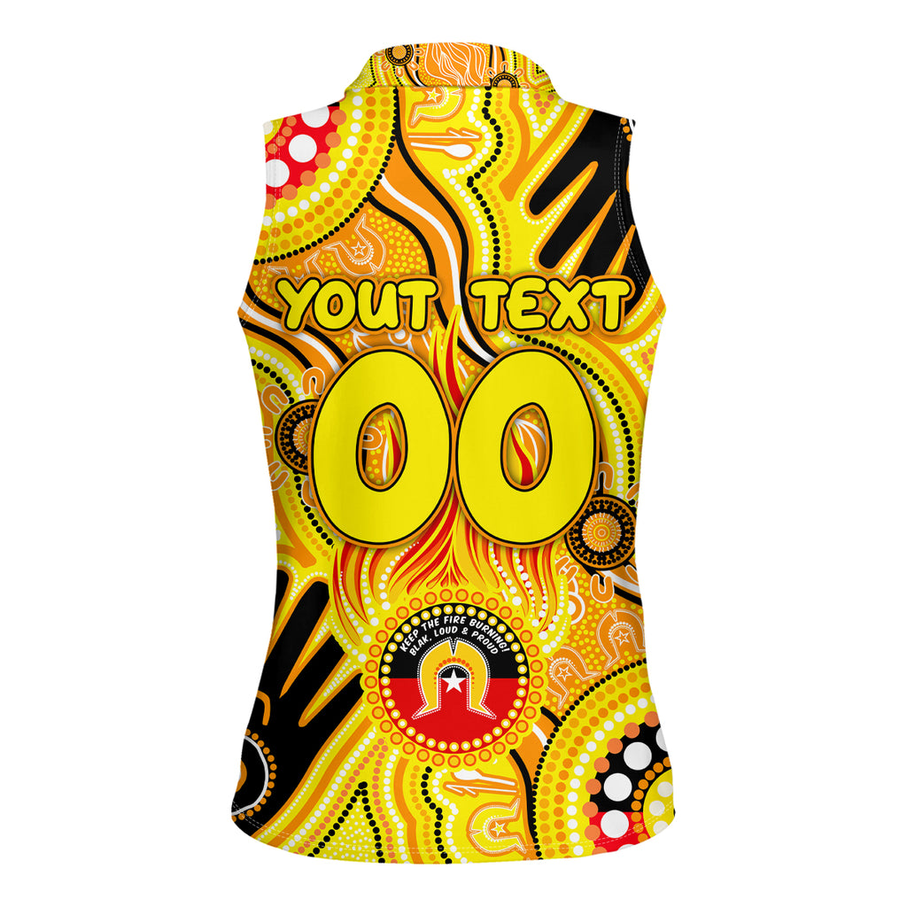 Personalised NAIDOC Week 2024 Richmond Tiger Women Sleeveless Polo Shirt Australian Aboriginal Hand Painting