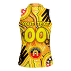 Personalised NAIDOC Week 2024 Richmond Tiger Women Sleeveless Polo Shirt Australian Aboriginal Hand Painting