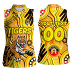 Personalised NAIDOC Week 2024 Richmond Tiger Women Sleeveless Polo Shirt Australian Aboriginal Hand Painting
