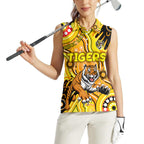 Personalised NAIDOC Week 2024 Richmond Tiger Women Sleeveless Polo Shirt Australian Aboriginal Hand Painting