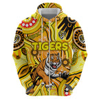 Personalised NAIDOC Week 2024 Richmond Tiger Zip Hoodie Australian Aboriginal Hand Painting