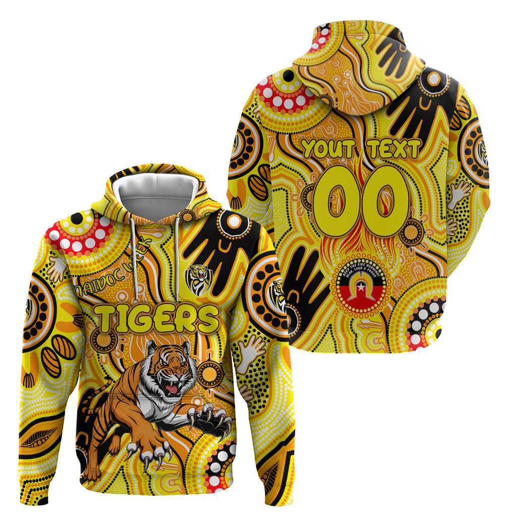 Personalised NAIDOC Week 2024 Richmond Tiger Zip Hoodie Australian Aboriginal Hand Painting