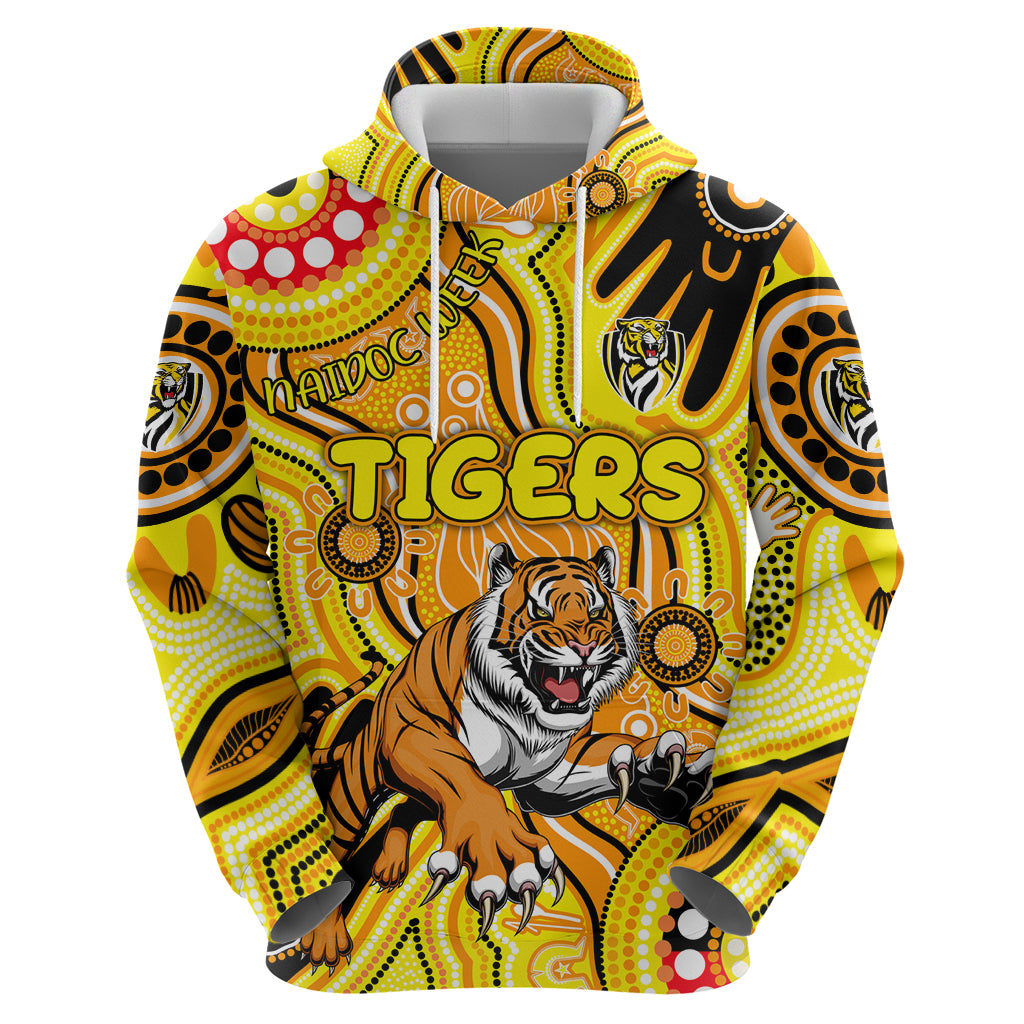 Personalised NAIDOC Week 2024 Richmond Tiger Zip Hoodie Australian Aboriginal Hand Painting