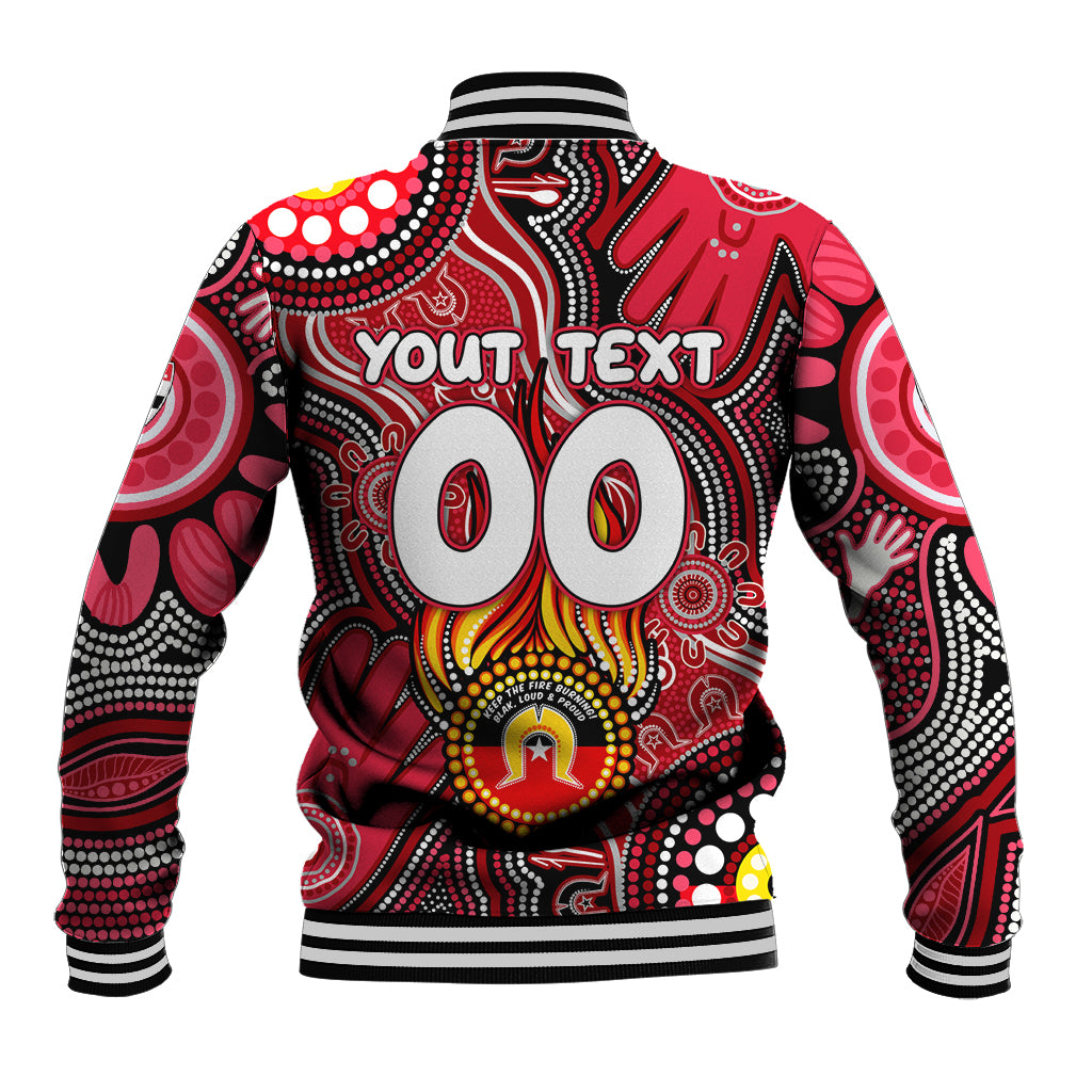 Personalised NAIDOC Week 2024 St Kilda Saints Baseball Jacket Australian Aboriginal Hand Painting
