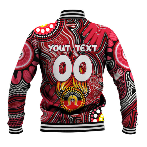 Personalised NAIDOC Week 2024 St Kilda Saints Baseball Jacket Australian Aboriginal Hand Painting