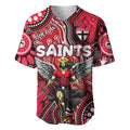 Personalised NAIDOC Week 2024 St Kilda Saints Baseball Jersey Australian Aboriginal Hand Painting