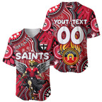 Personalised NAIDOC Week 2024 St Kilda Saints Baseball Jersey Australian Aboriginal Hand Painting