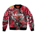 Personalised NAIDOC Week 2024 St Kilda Saints Bomber Jacket Australian Aboriginal Hand Painting