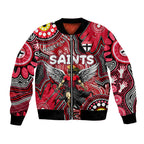 Personalised NAIDOC Week 2024 St Kilda Saints Bomber Jacket Australian Aboriginal Hand Painting