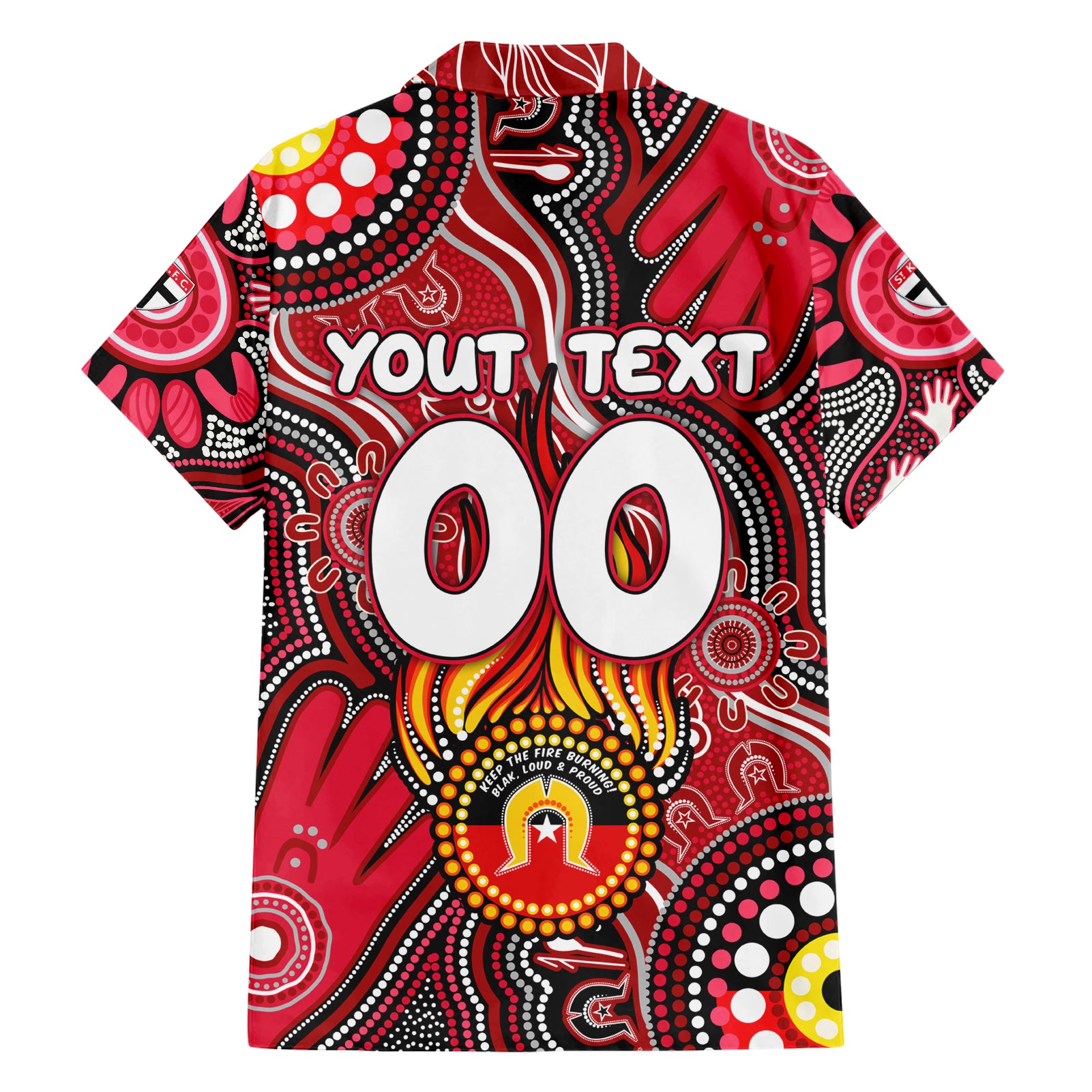 Personalised NAIDOC Week 2024 St Kilda Saints Hawaiian Shirt Australian Aboriginal Hand Painting