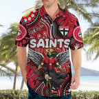 Personalised NAIDOC Week 2024 St Kilda Saints Hawaiian Shirt Australian Aboriginal Hand Painting