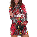 Personalised NAIDOC Week 2024 St Kilda Saints Hoodie Dress Australian Aboriginal Hand Painting