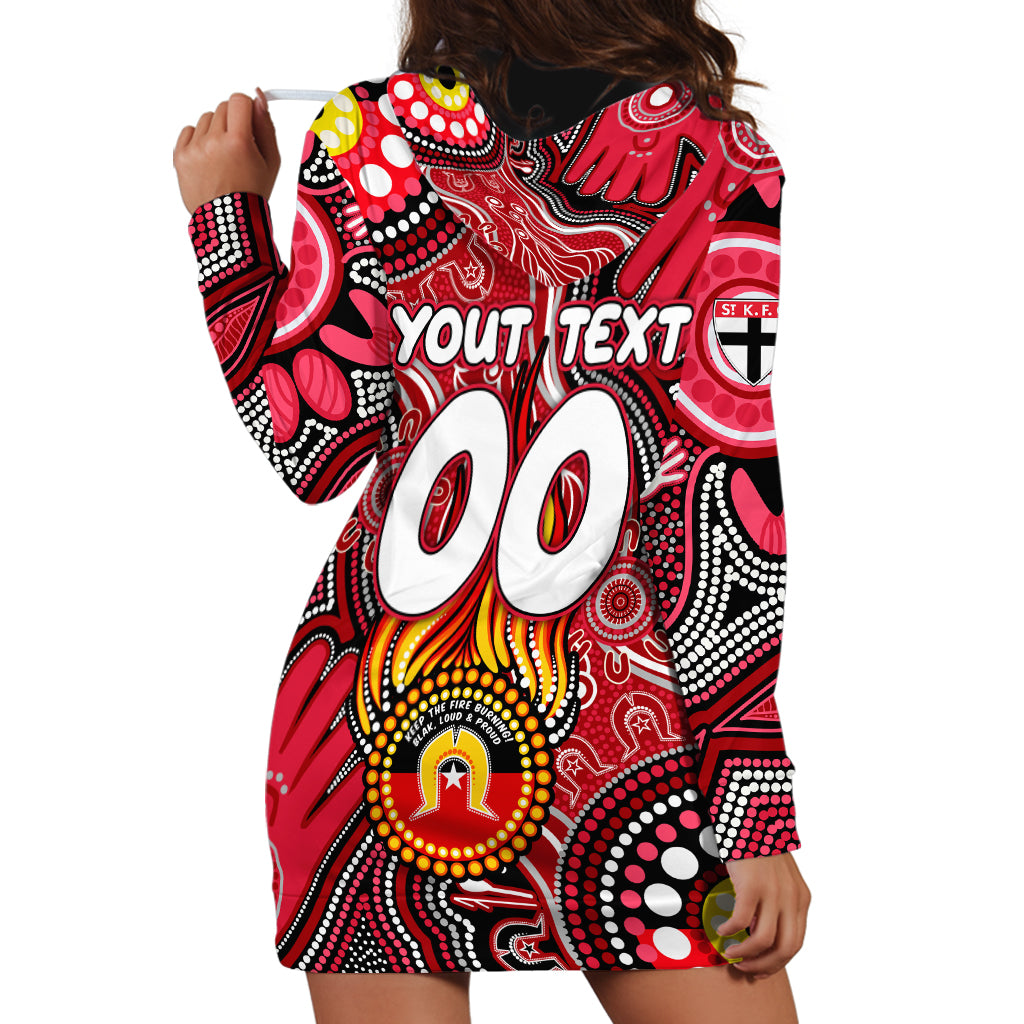 Personalised NAIDOC Week 2024 St Kilda Saints Hoodie Dress Australian Aboriginal Hand Painting