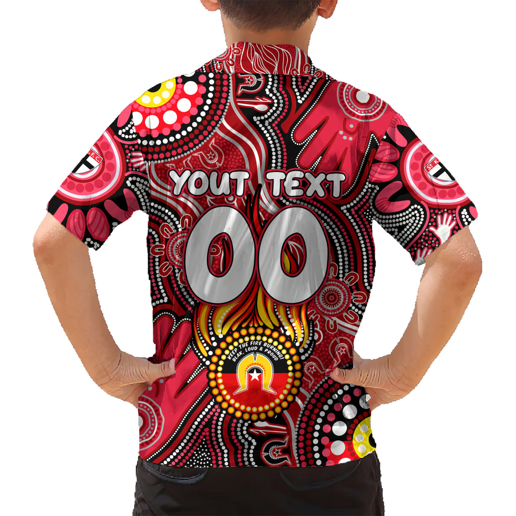 Personalised NAIDOC Week 2024 St Kilda Saints Kid Hawaiian Shirt Australian Aboriginal Hand Painting