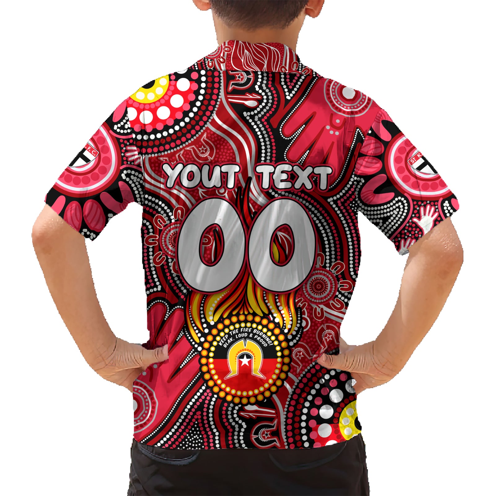 Personalised NAIDOC Week 2024 St Kilda Saints Kid Hawaiian Shirt Australian Aboriginal Hand Painting