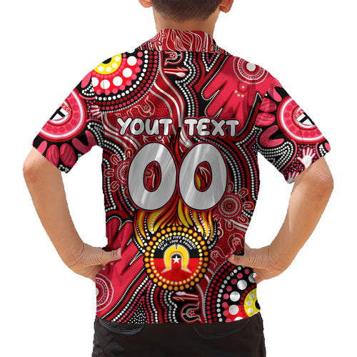 Personalised NAIDOC Week 2024 St Kilda Saints Kid Hawaiian Shirt Australian Aboriginal Hand Painting
