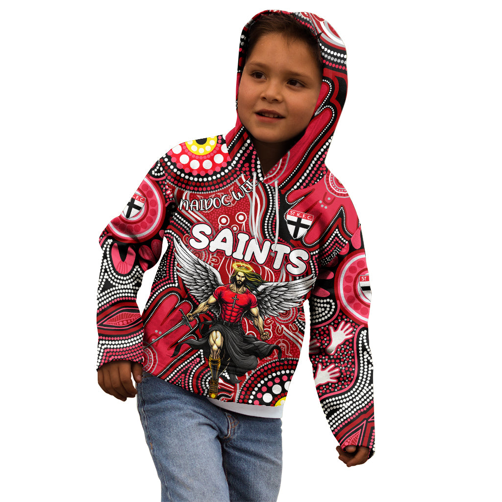 Personalised NAIDOC Week 2024 St Kilda Saints Kid Hoodie Australian Aboriginal Hand Painting