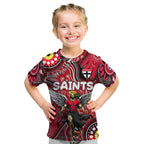 Personalised NAIDOC Week 2024 St Kilda Saints Kid T Shirt Australian Aboriginal Hand Painting