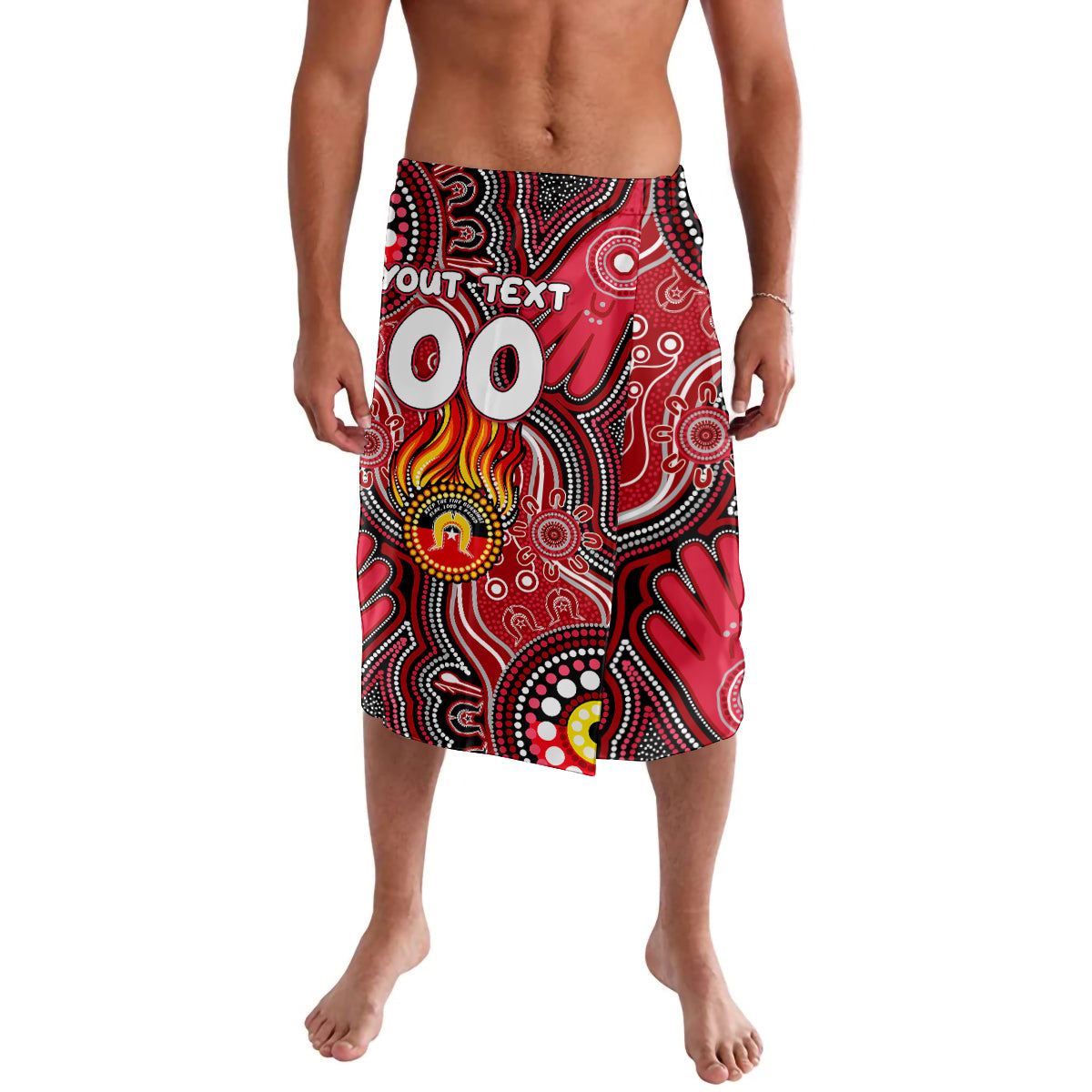 Personalised NAIDOC Week 2024 St Kilda Saints Lavalava Australian Aboriginal Hand Painting