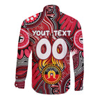 Personalised NAIDOC Week 2024 St Kilda Saints Long Sleeve Button Shirt Australian Aboriginal Hand Painting