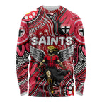 Personalised NAIDOC Week 2024 St Kilda Saints Long Sleeve Shirt Australian Aboriginal Hand Painting