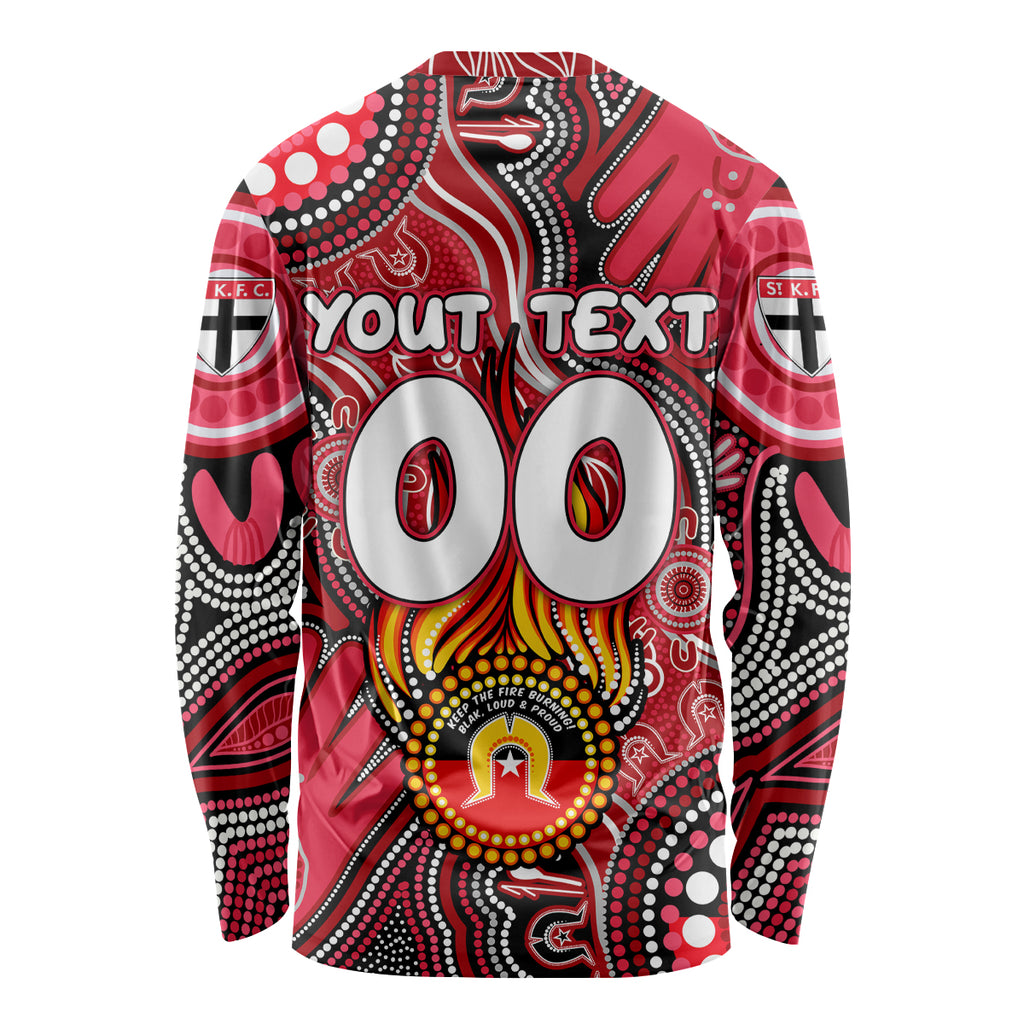 Personalised NAIDOC Week 2024 St Kilda Saints Long Sleeve Shirt Australian Aboriginal Hand Painting