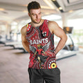 Personalised NAIDOC Week 2024 St Kilda Saints Men Tank Top Australian Aboriginal Hand Painting