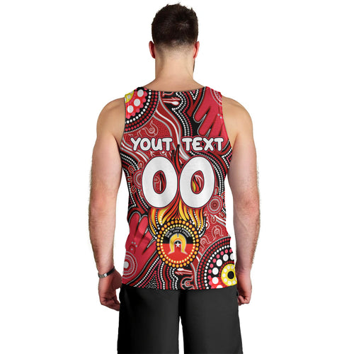 Personalised NAIDOC Week 2024 St Kilda Saints Men Tank Top Australian Aboriginal Hand Painting